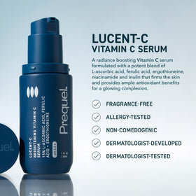 Prequel Lucent-C pump dispenser dispensing serum for controlled application