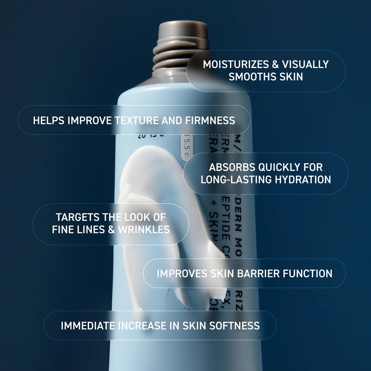 Prequel cream spread on skin, demonstrating immediate softening and non-greasy finish benefit