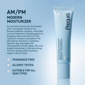 Prequel close-up of cream texture highlighting smooth, fast-absorbing hydration benefit
