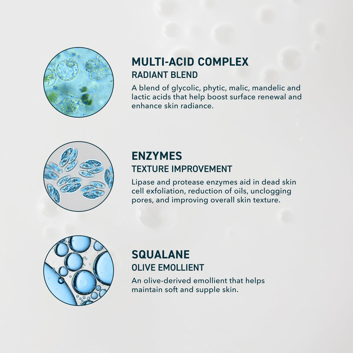 Prequel texture drops on skin illustrating milk-like hydrating formula