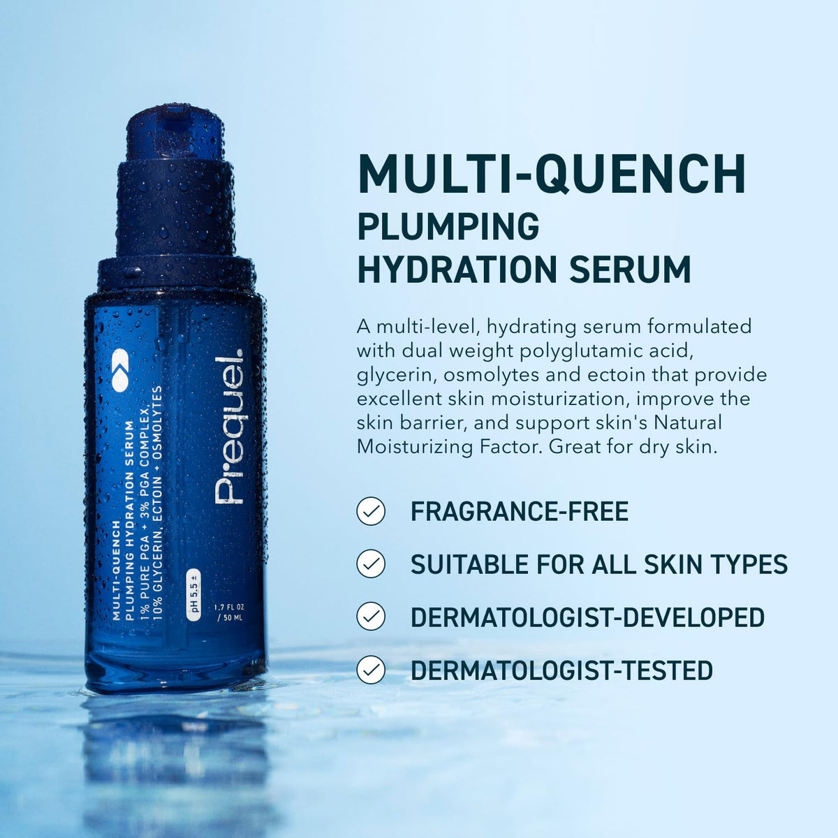 Prequel pump detail highlighting easy, measured dispensing