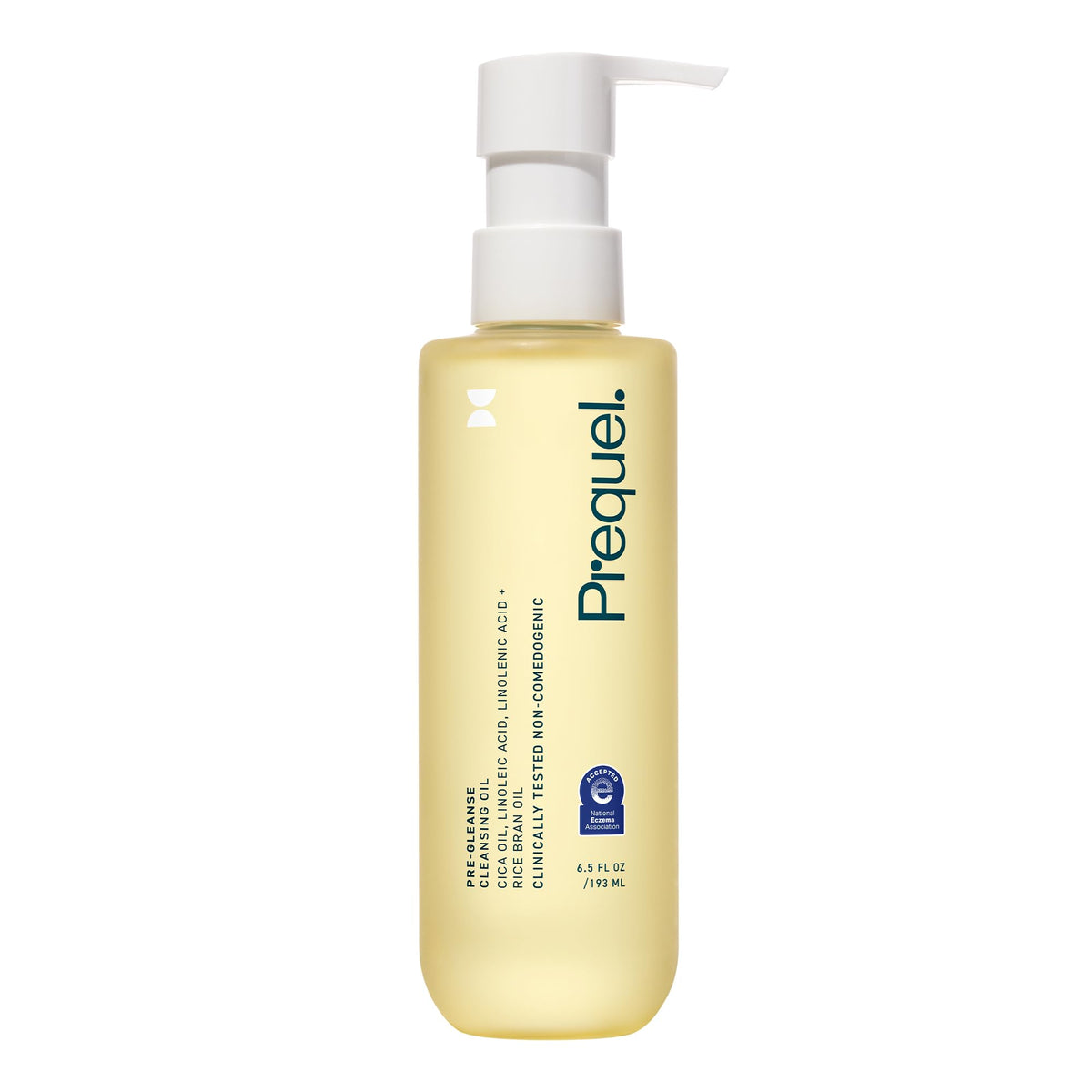 Prequel bottle front pump showing clean label and easy dispensing benefit