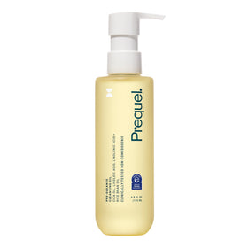 Prequel bottle front pump showing clean label and easy dispensing benefit