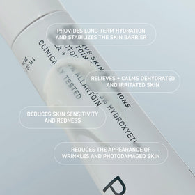 Prequel applying cream to face to reduce tightness and restore comfort