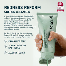 Prequel label close-up showing active ingredients and benefits on bottle