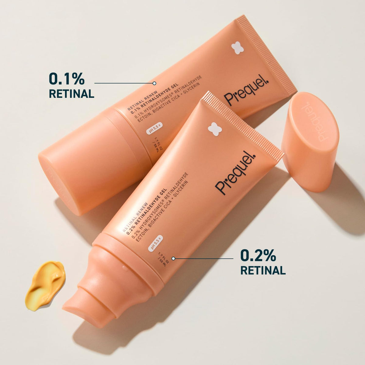 Prequel Skin retinal renew staged on bathroom shelf conveying daily skincare routine benefits