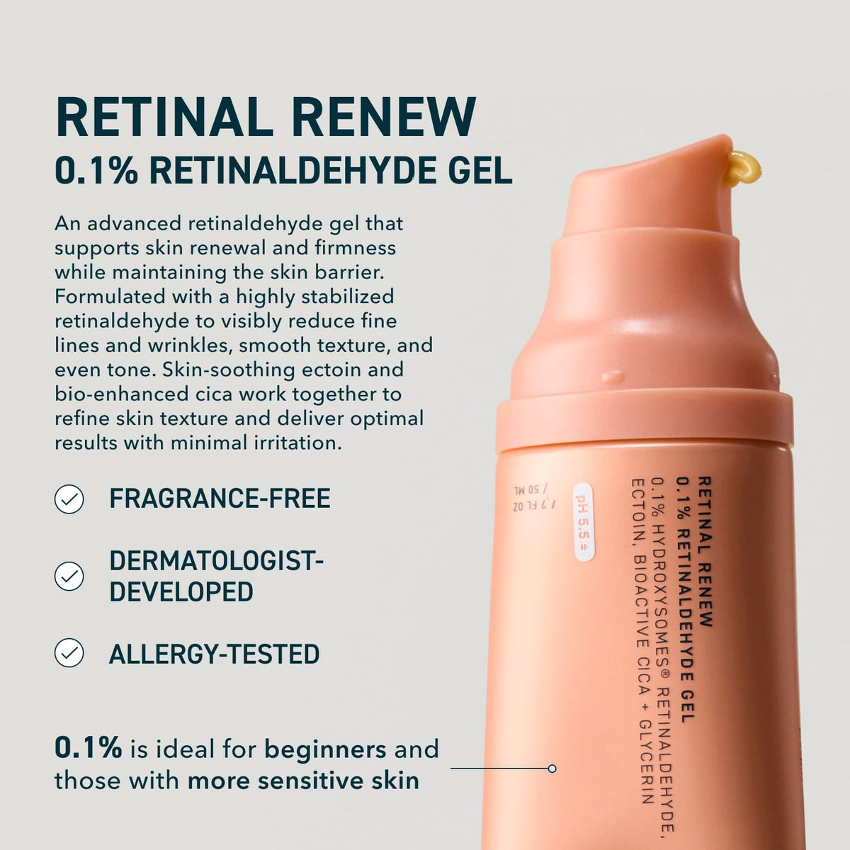 Prequel pump dispensing gel illustrating convenient, hygienic application benefit