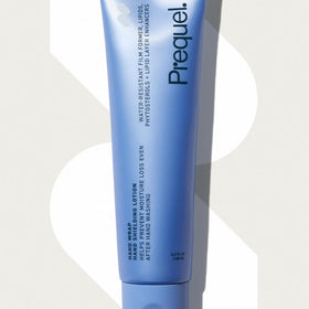 Prequel label and ingredient list highlighting gentle formulation benefit