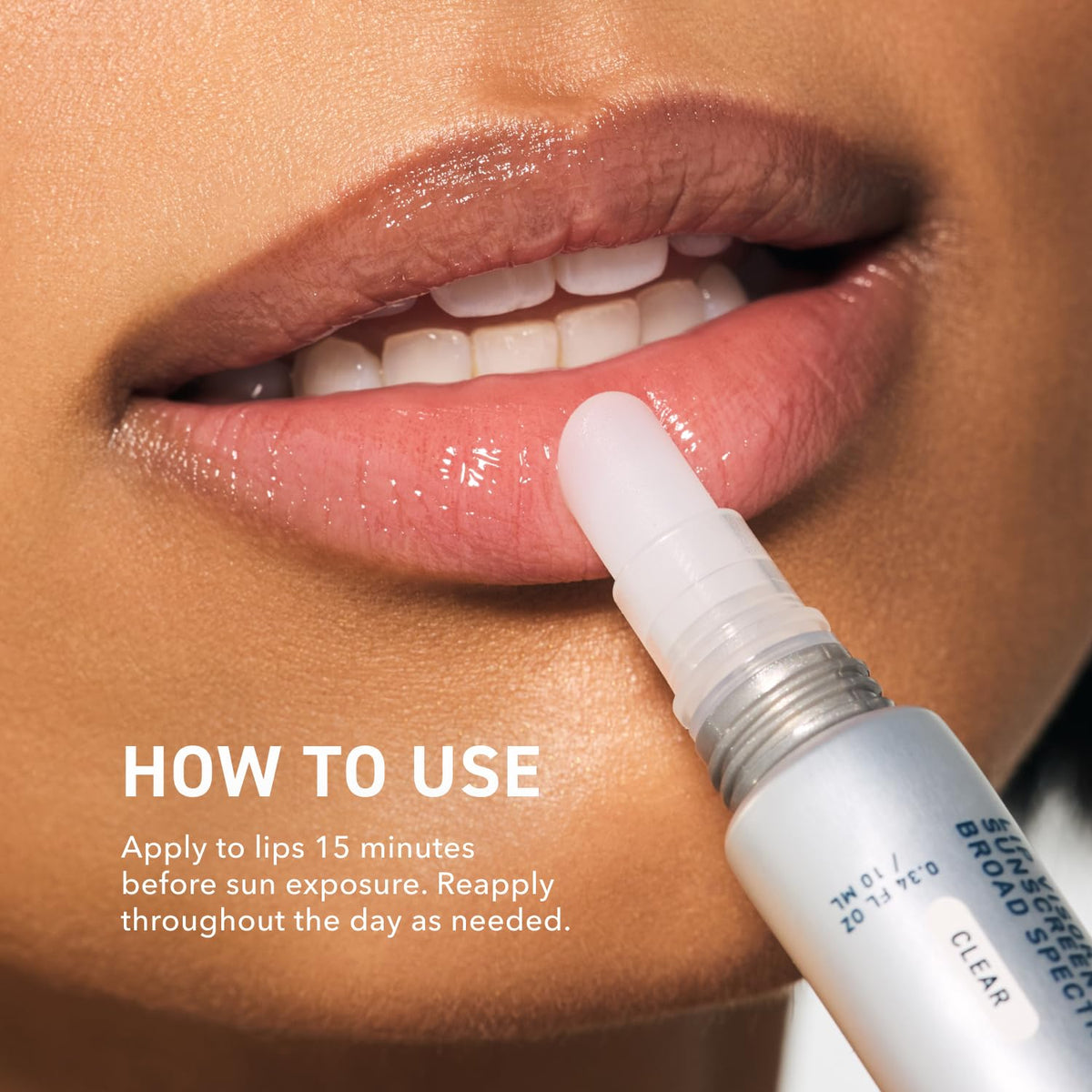 Prequel Skin Lip Visor label close-up highlighting ingredients and SPF