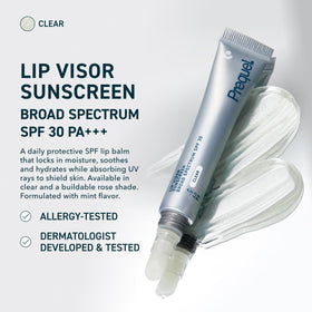 Prequel Skin Lip Visor open twist-up tube showing easy application benefit