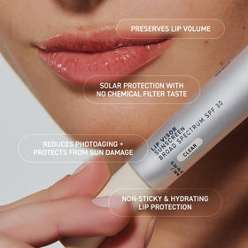 Prequel Skin Lip Visor two-pack beside coin showing portable size benefit