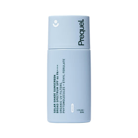 Prequel front packaging showing SPF 46 and compact travel size benefits