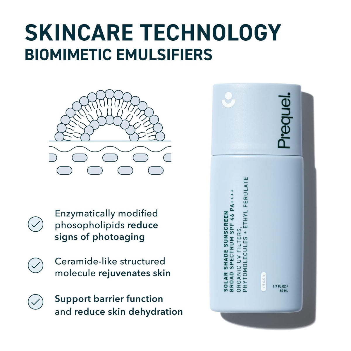 Prequel label and ingredients detail highlighting antioxidant support