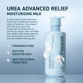 Prequel close-up of lotion texture highlighting smooth, non-greasy hydration