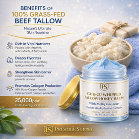 Prestige Supply balm being warmed on hand for quick melting and hydration