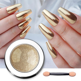 Pretty Diva jar front showing champagne gold chrome and clear label for instant shine