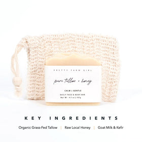 Pretty farm girl bar beside ruler showing size and travel-friendly convenience