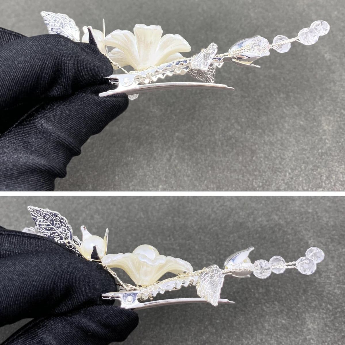 PRETTYLIFE hairpiece worn in bridal updo for polished finishing touch