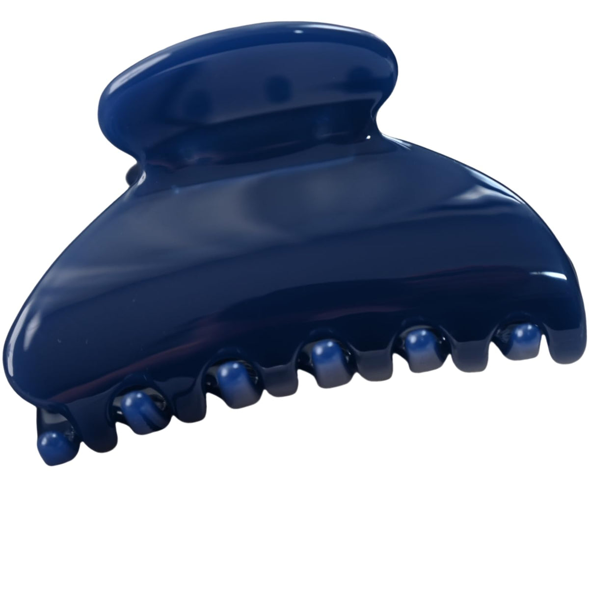 Prettyou dark blue front view showing glossy tortoise pattern and secure hold
