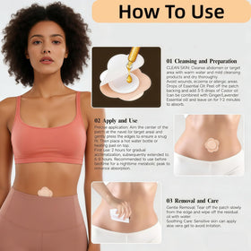 prgislew application demo on belly demonstrating easy peel-and-stick convenience benefit