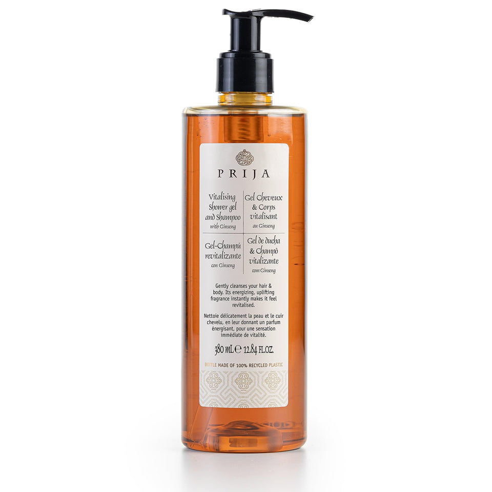 Prija front packaging showing bottle design and recycled-bottle benefit