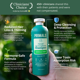 PRIMALS pump close-up highlighting ingredient list and ease of use