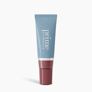 PRIME PROMETICS front packaging of PrimeLip SPF 35 showing shade and glossy finish benefit