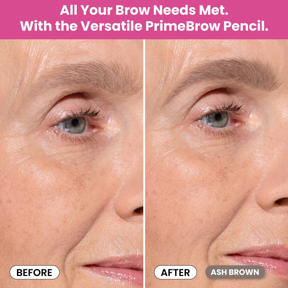 Prime Prometics shade comparison swatches highlighting Ash Brown for blending with gray hairs