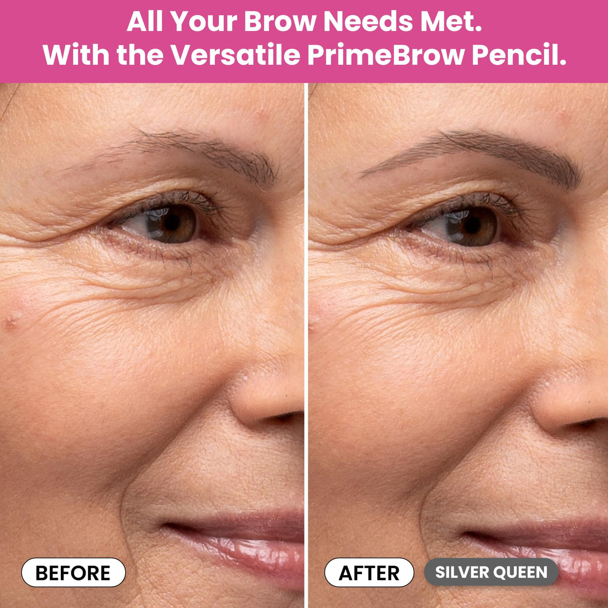 PRIME PROMETICS silver queen shade swatch for gray-blending benefit