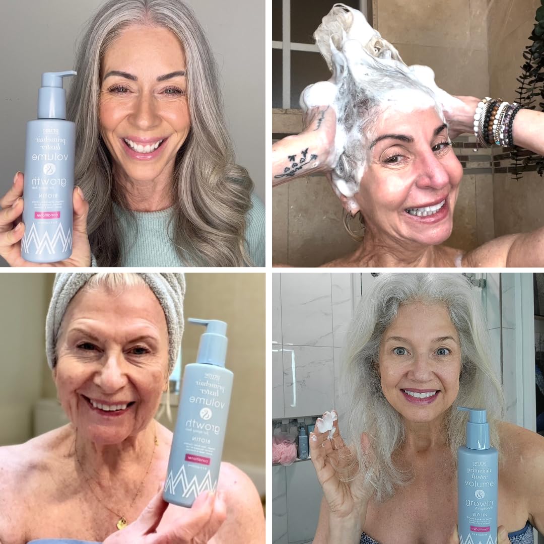 PRIME PROMETICS before and after on mature hair showing improved volume