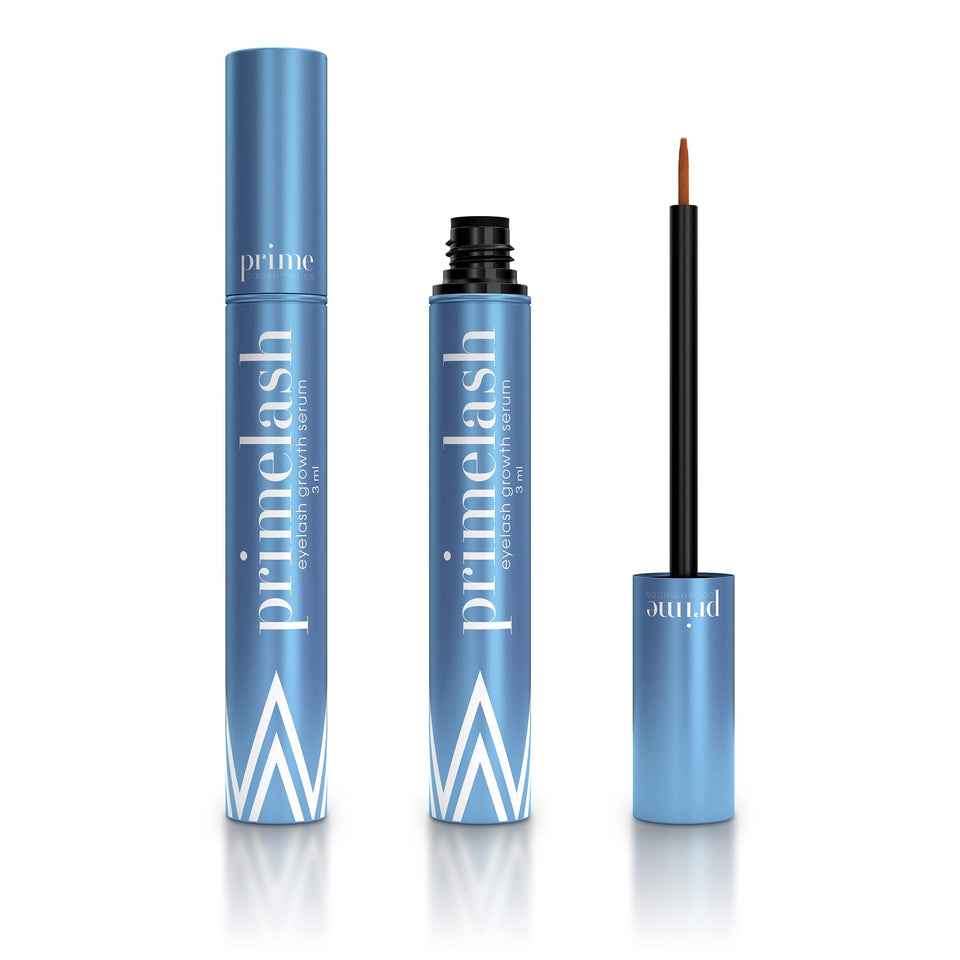 PRIME PROMETICS primeLash front packaging showing bottle and label benefits