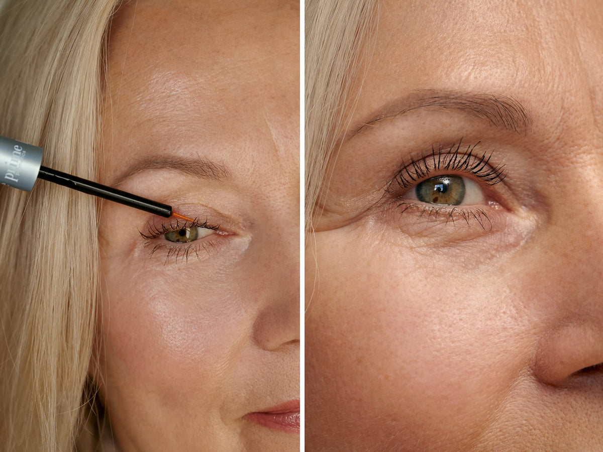 PRIME PROMETICS product in use with one swipe along upper lash line