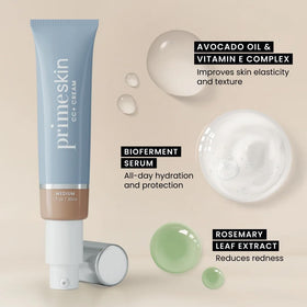 PRIME PROMETICS before and after comparison demonstrating pore-blurring and spot coverage benefit