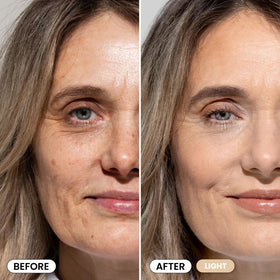 PRIME PROMETICS cream texture close-up showing smooth liquid-to-powder formula benefit