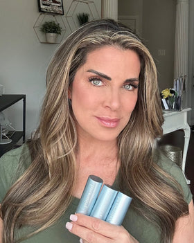 Prime Prometics PrimeWand inside a makeup bag showing everyday portability benefit