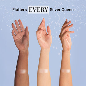 PRIME PROMETICS swipe on neck and décolletage adding cohesive luminous finish benefit