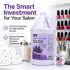 PRO NAIL gallon held next to a hand illustrating true size and long-lasting supply benefit