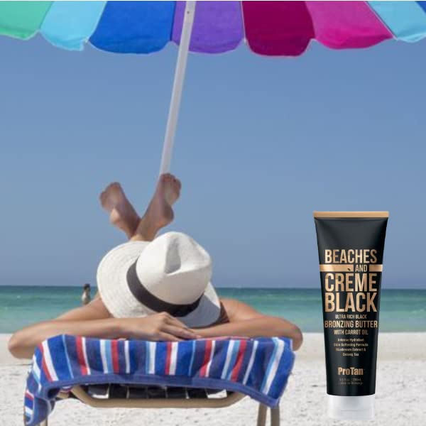 Pro Tan butter held in hand to show 8.5 oz size and scale