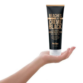 Pro Tan close-up texture of black bronzing butter demonstrating rich hydration