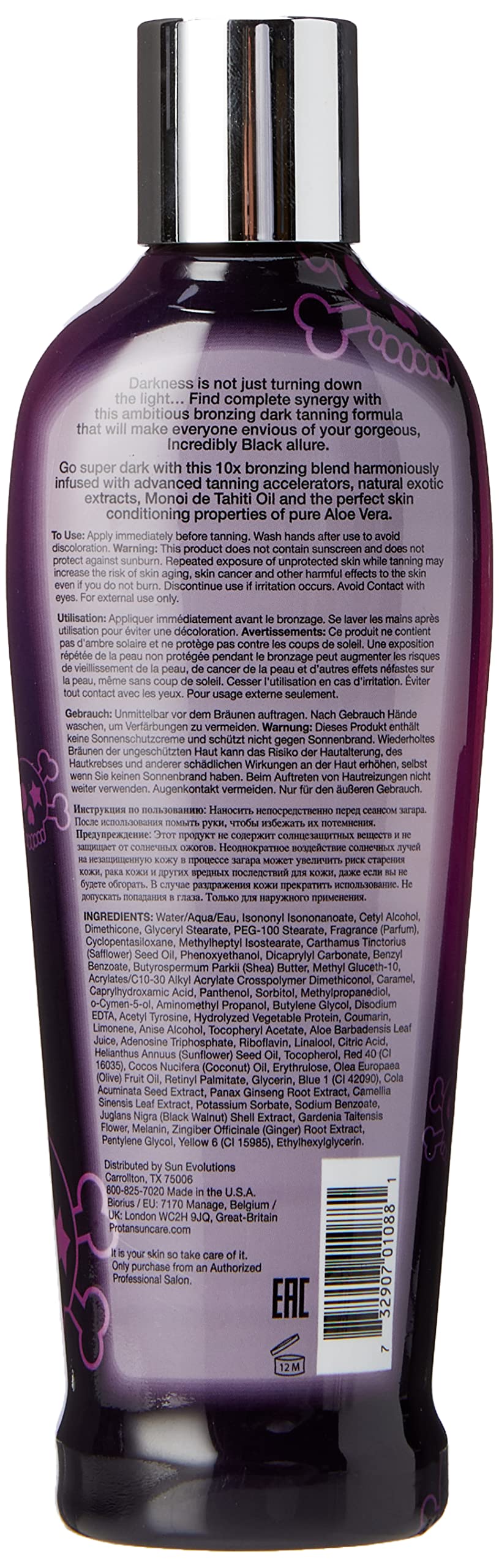 Pro Tan lotion texture close-up on pump, shows smooth non-greasy finish