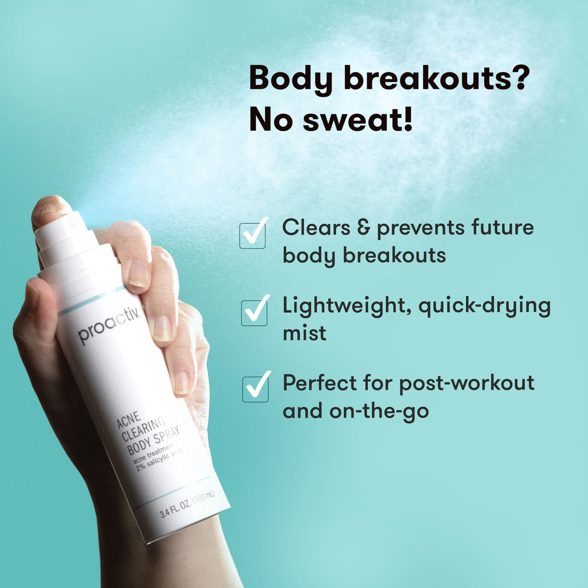 Proactiv nozzle close-up demonstrating 360-degree spray for hard-to-reach areas