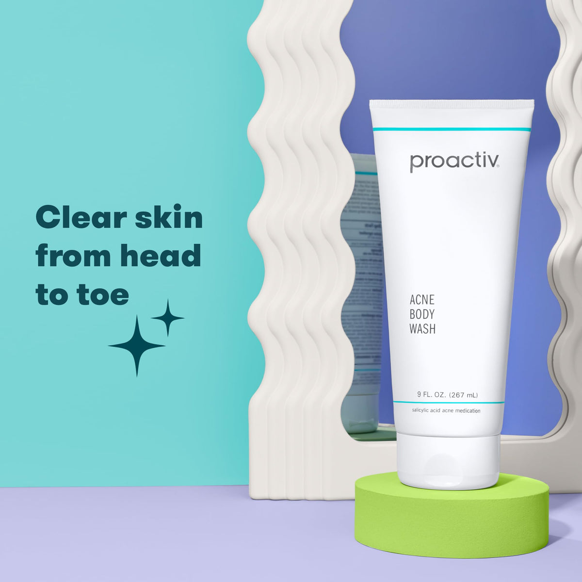 Proactiv being used in shower to unclog pores and soothe skin