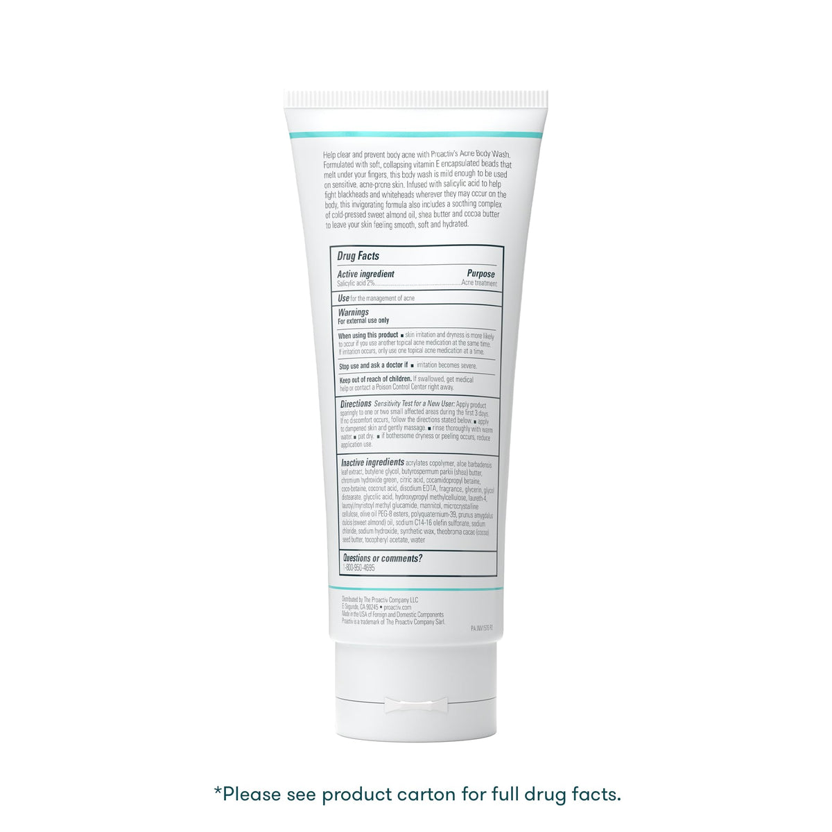 Proactiv body wash texture with vitamin E beads for gentle exfoliation
