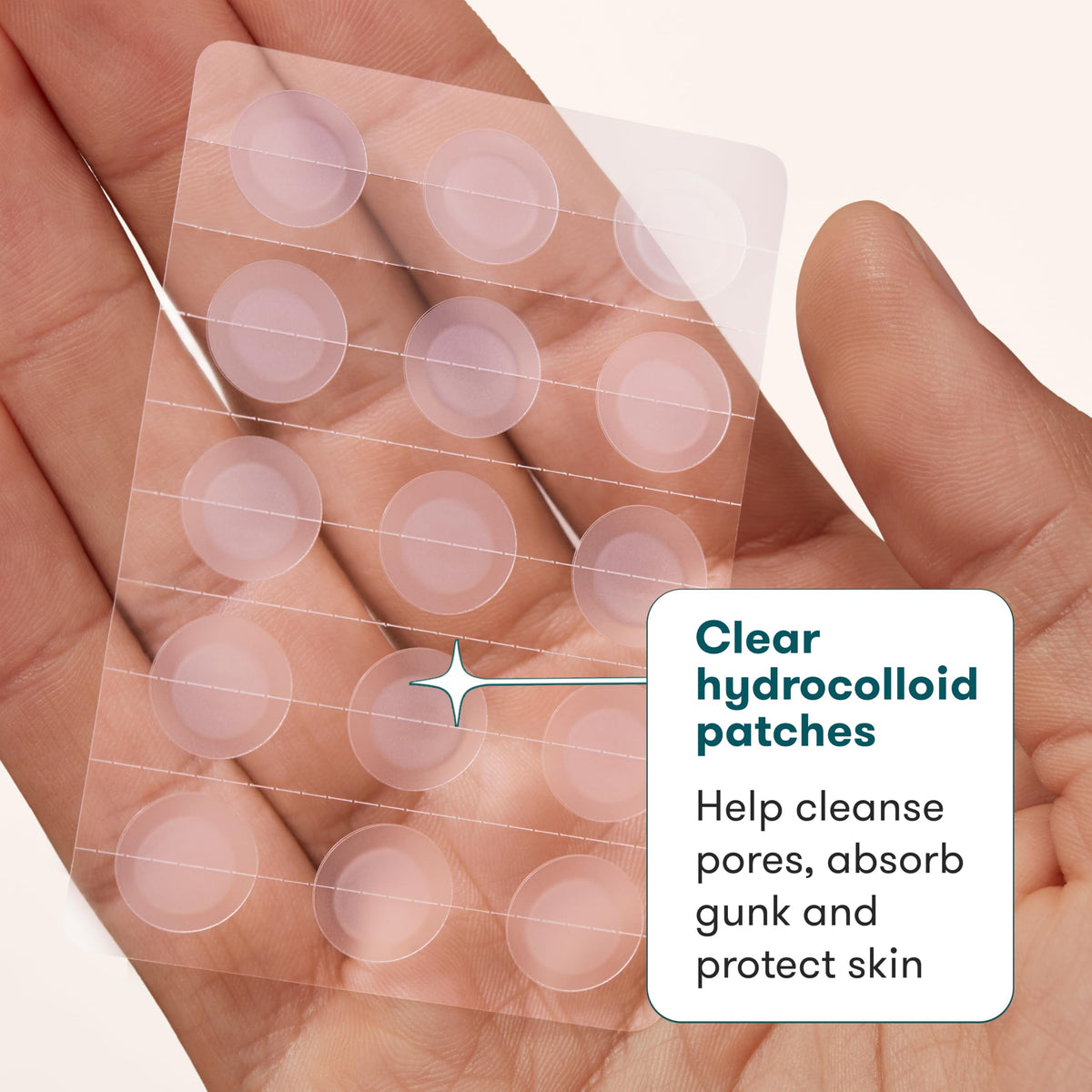 Proactiv macro texture of clear hydrocolloid patch highlighting gentle adhesion