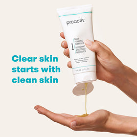 Proactiv foaming gel texture close-up demonstrating gentle lather
