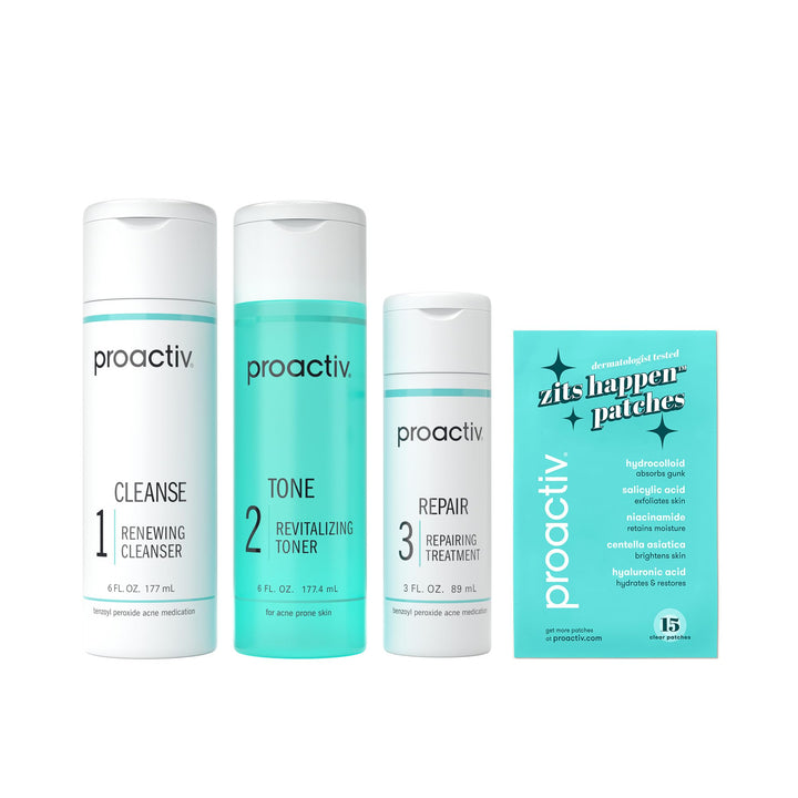 Proactiv front packaging showing 3-step kit and 90-day supply benefit clarity