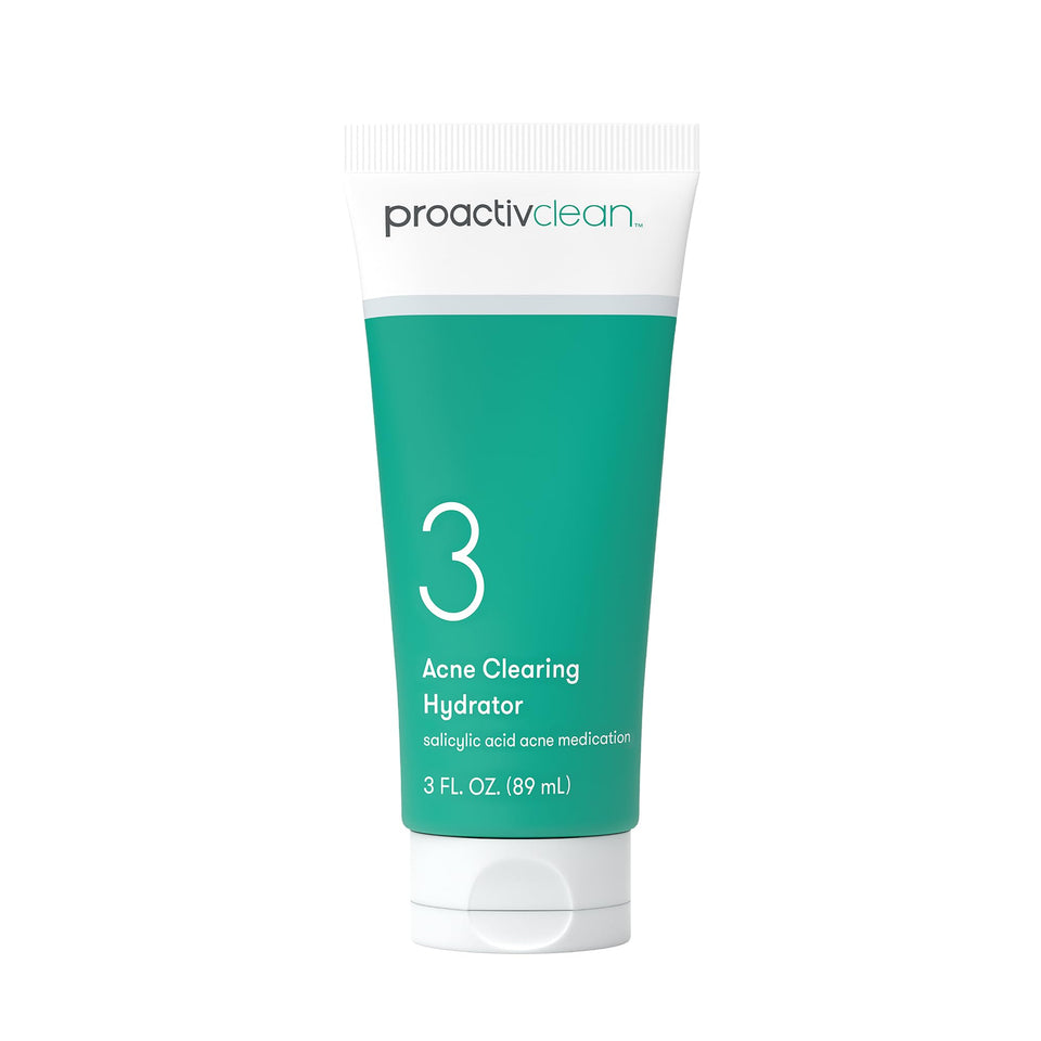 Proactiv front packaging showing 3 oz hydrator and clear acne treatment benefits