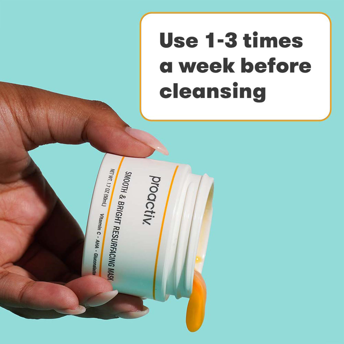 Proactiv ingredient label close-up listing actives and routine benefits