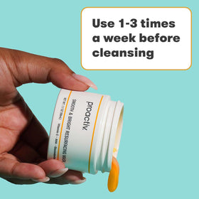 Proactiv ingredient label close-up listing actives and routine benefits
