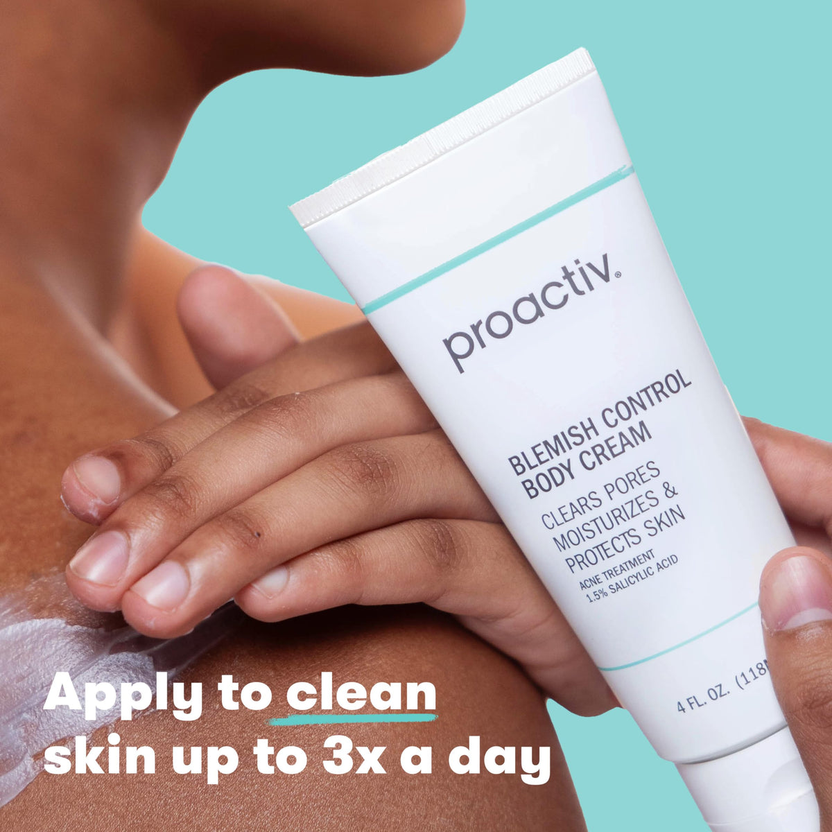 Proactiv in shower bathroom setting suggesting daily use for smoother skin